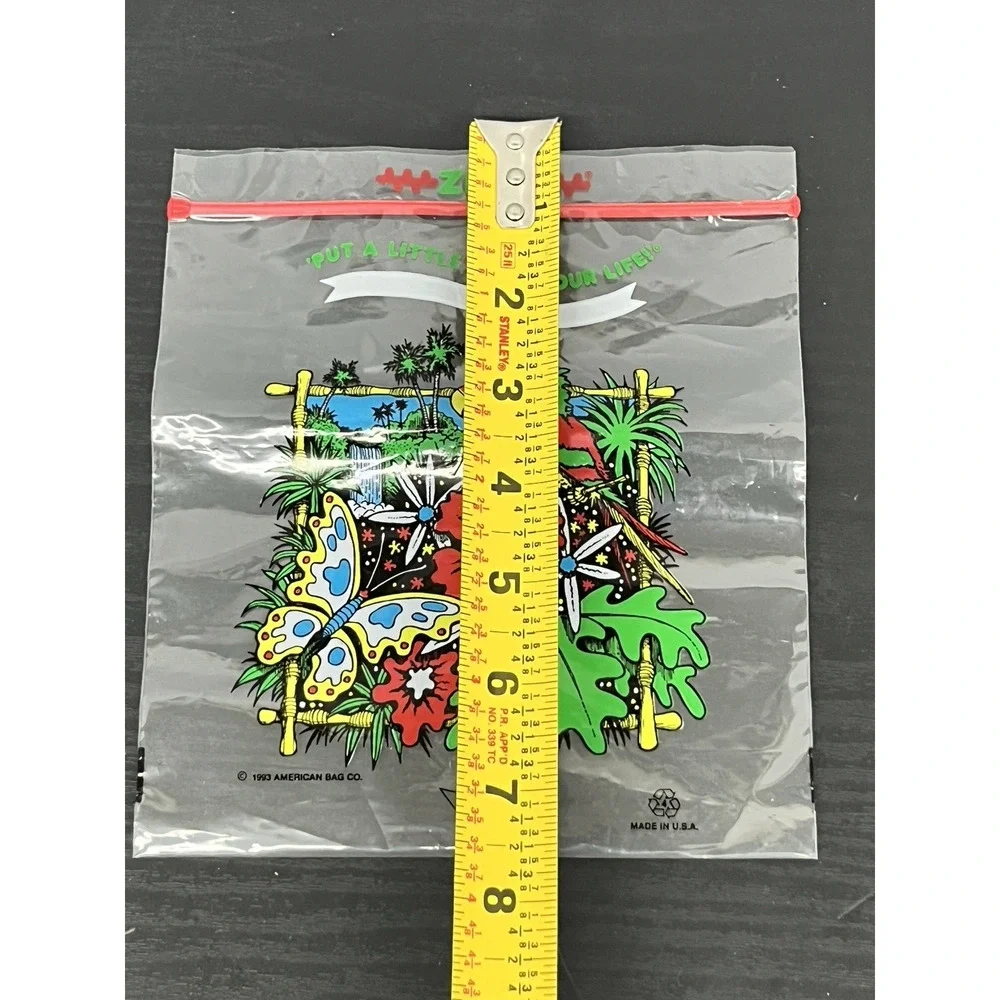 VTG 1993 Tropical Treasures Reclosable Quart Storage Sandwich Bags 25 count